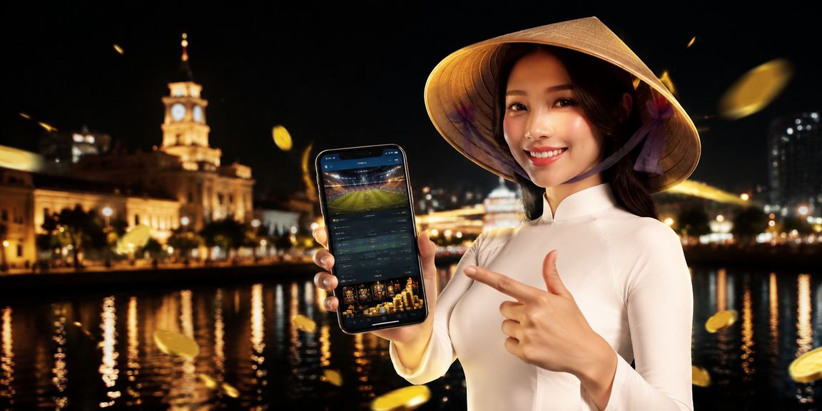Người dùng TP.HCM chơi casino mobile với nón lá truyền thống Việt Nam