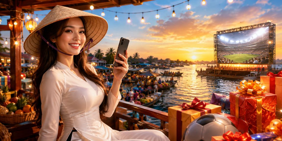 Người dùng vùng Mekong đăng ký tài khoản và nhận thưởng với chiếc nón lá đặc trưng