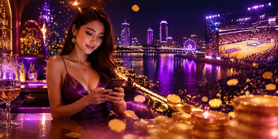 Người hâm mộ bóng rổ tại Quy Nhơn theo dõi kết quả cược thể thao ban đêm dưới ánh đèn neon